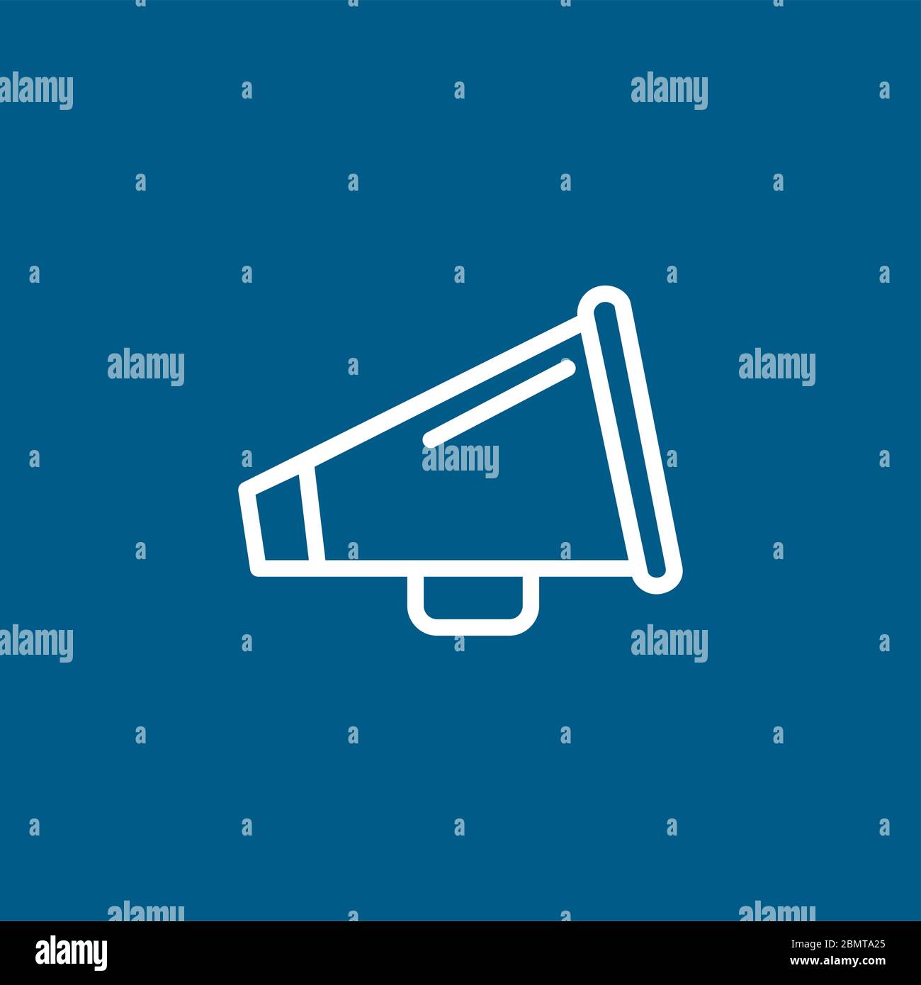 Megaphone Line Icon On Blue Background. Blue Flat Style Vector ...