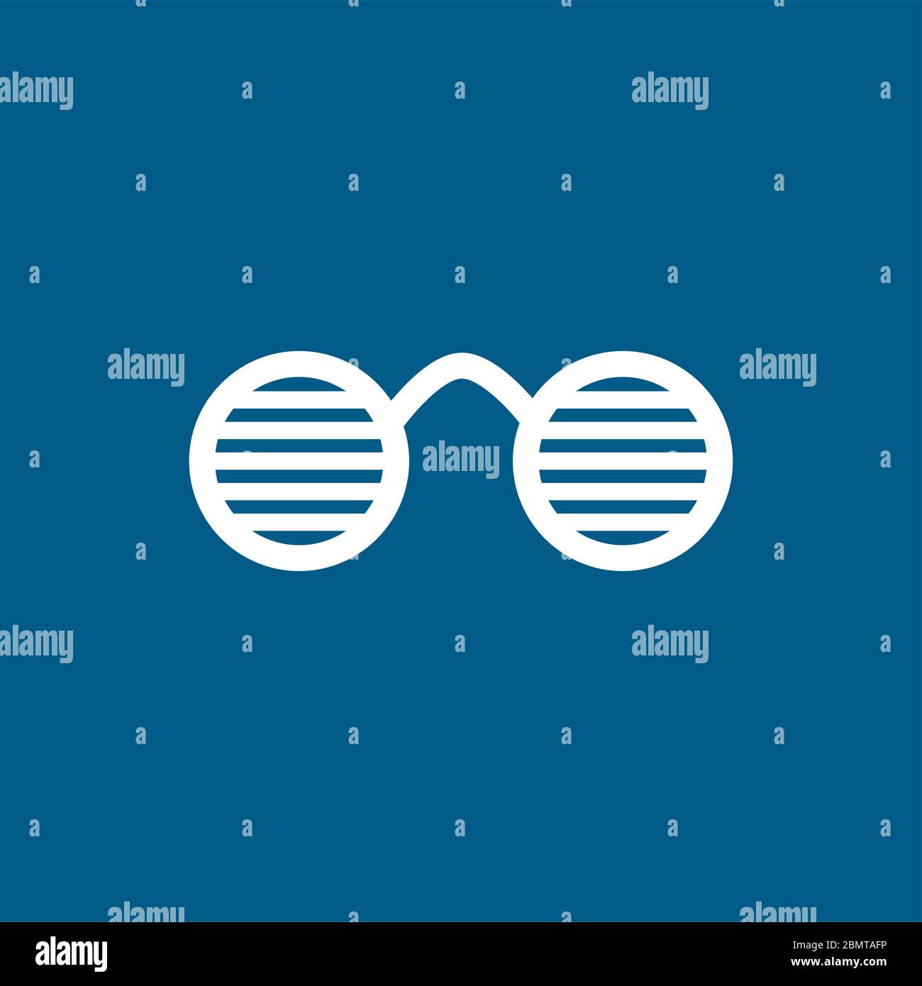 Party Glasses Icon On Blue Background. Blue Flat Style Vector ...