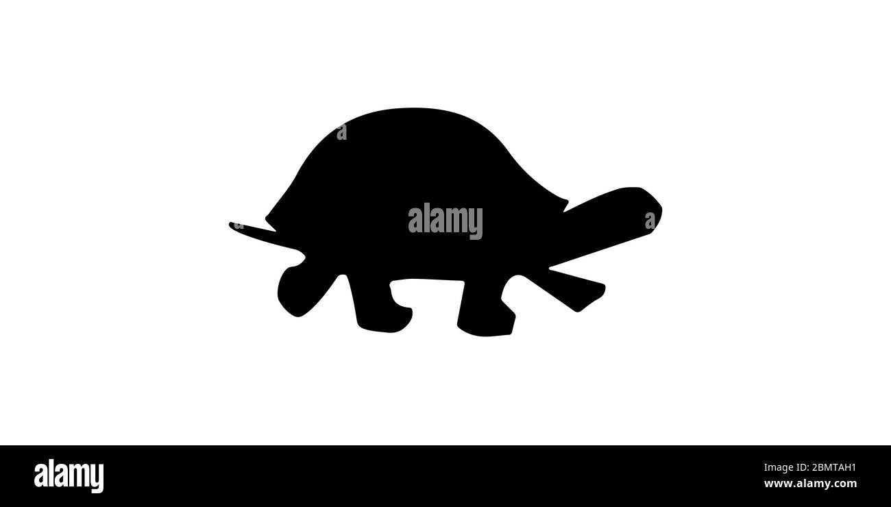 Walking Turtle Silhouette White Background Stock Photo - Alamy