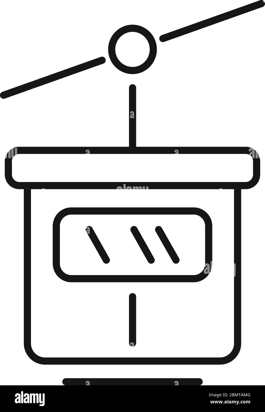 Cable car icon. Outline cable car vector icon for web design isolated ...