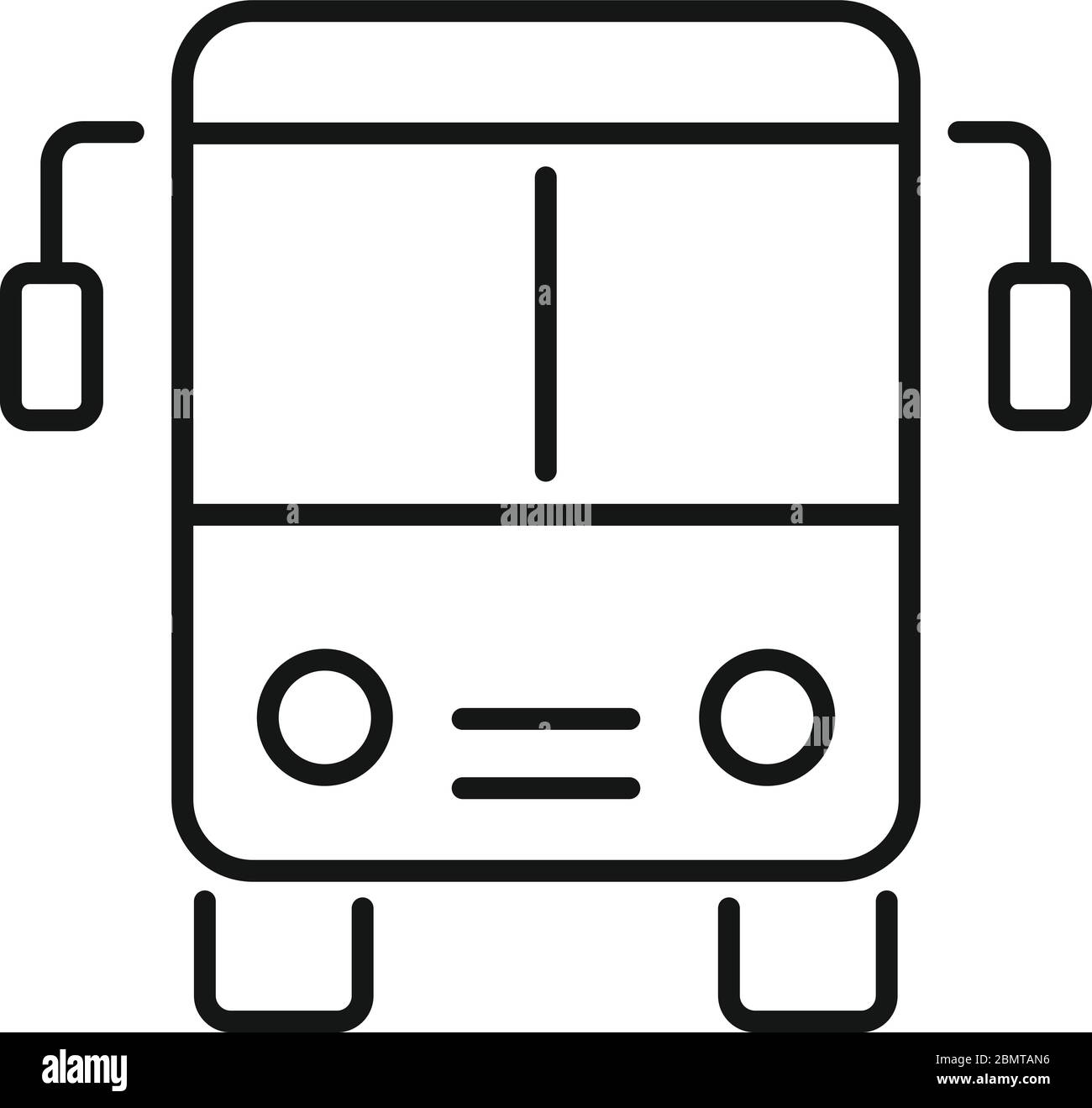 Bus relocation icon. Outline bus relocation vector icon for web design isolated on white background Stock Vector
