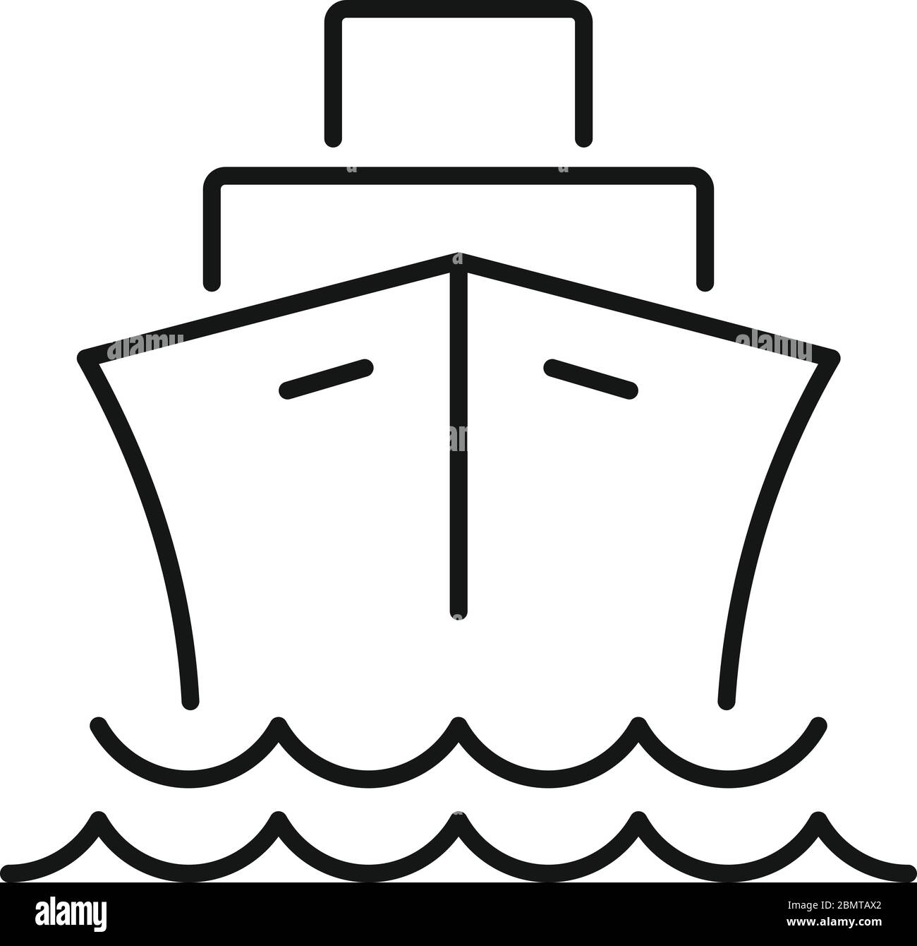 Cargo ship icon. Outline cargo ship vector icon for web design isolated ...