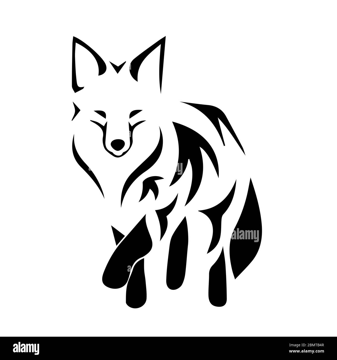 Fox Silhouette On White Background Stock Photo Alamy