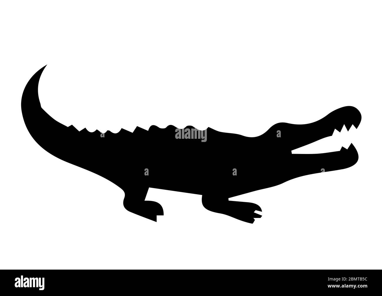 Crocodile silhouette on white background Stock Photo