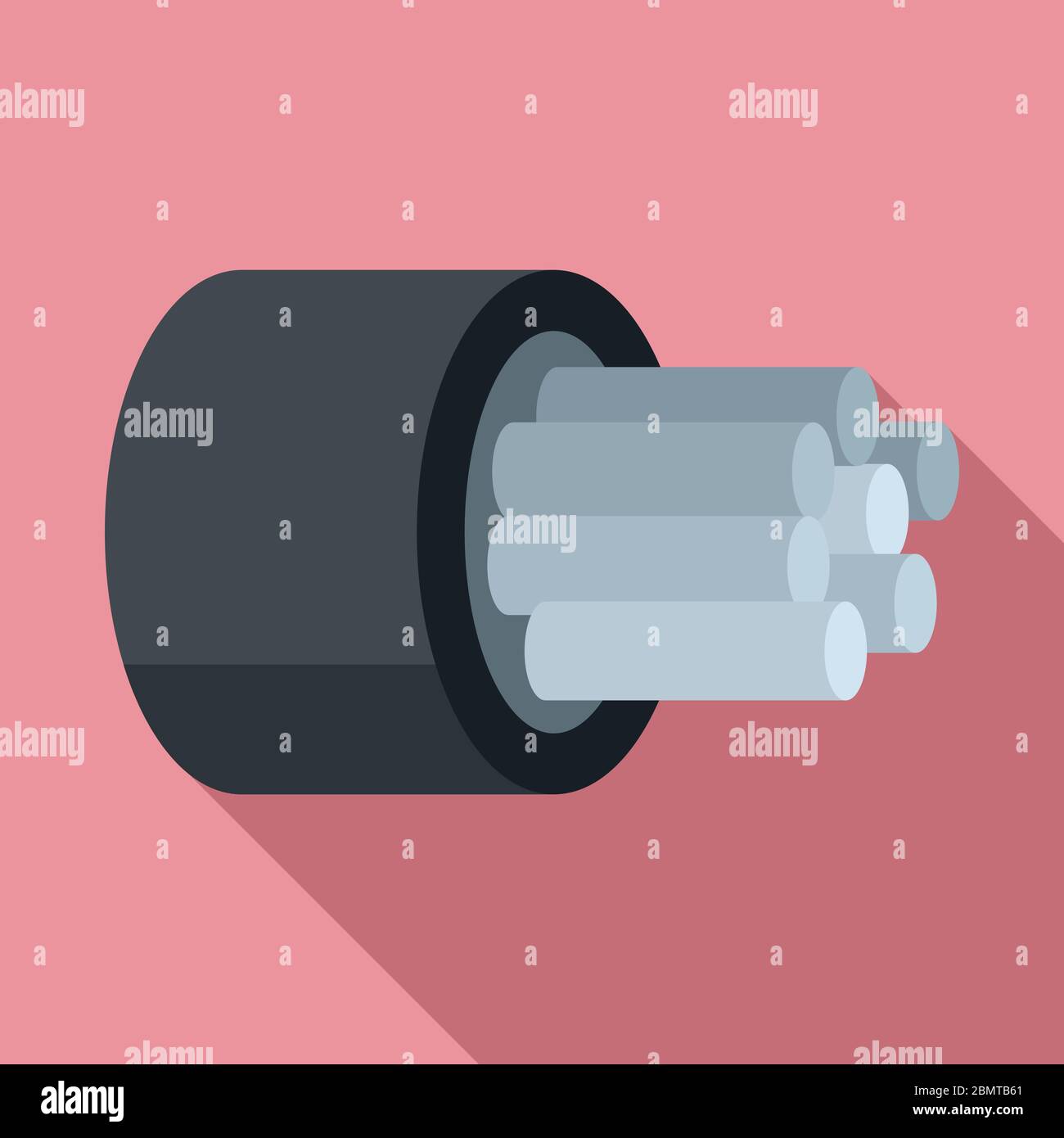 Computer optical fiber icon. Flat illustration of computer optical ...