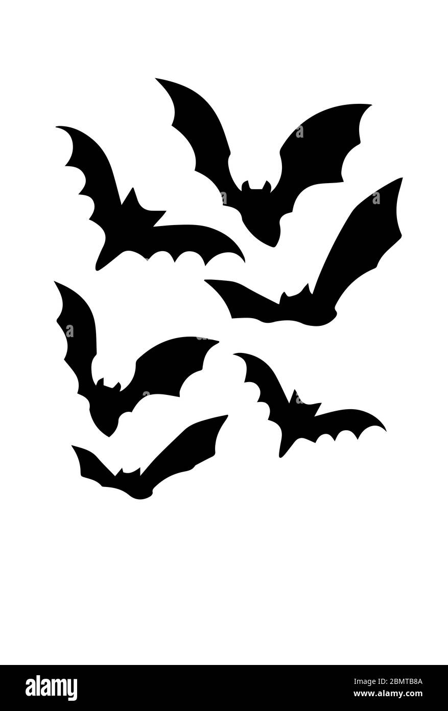 Bat silhouette on white background Stock Photo Alamy