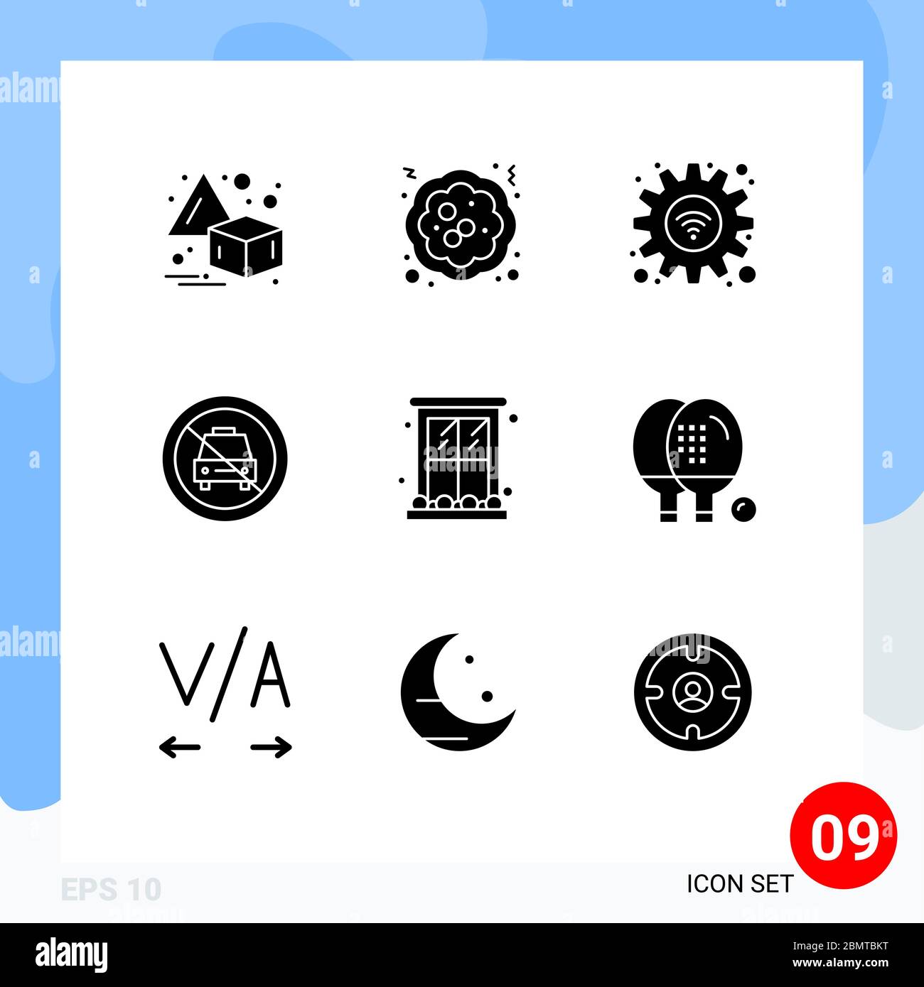 Pictogram Set of 9 Simple Solid Glyphs of exterior, slash, options, off, disabled Editable Vector Design Elements Stock Vector