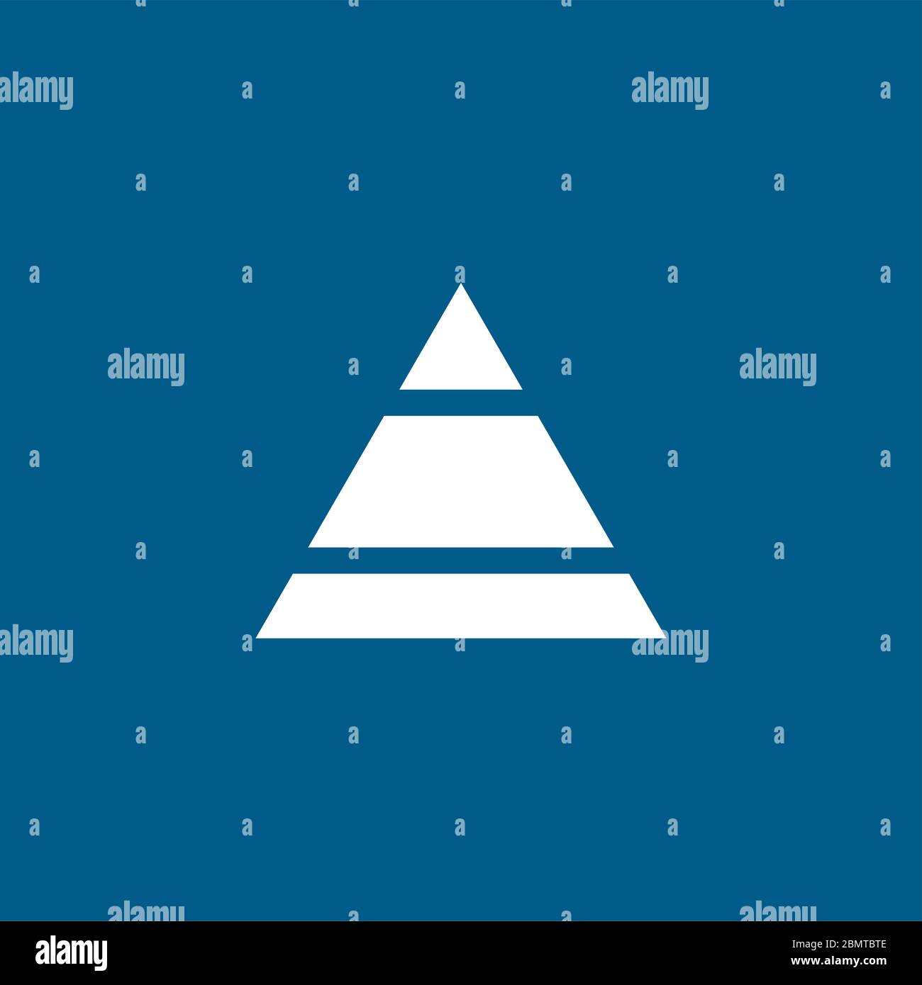 Pyramid Icon On Blue Background. Blue Flat Style Vector Illustration ...