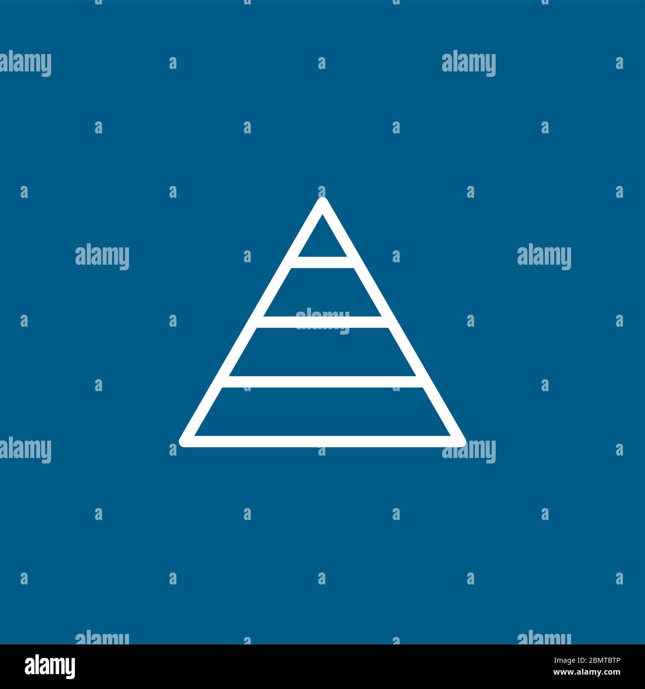 Pyramid Line Icon On Blue Background. Blue Flat Style Vector ...
