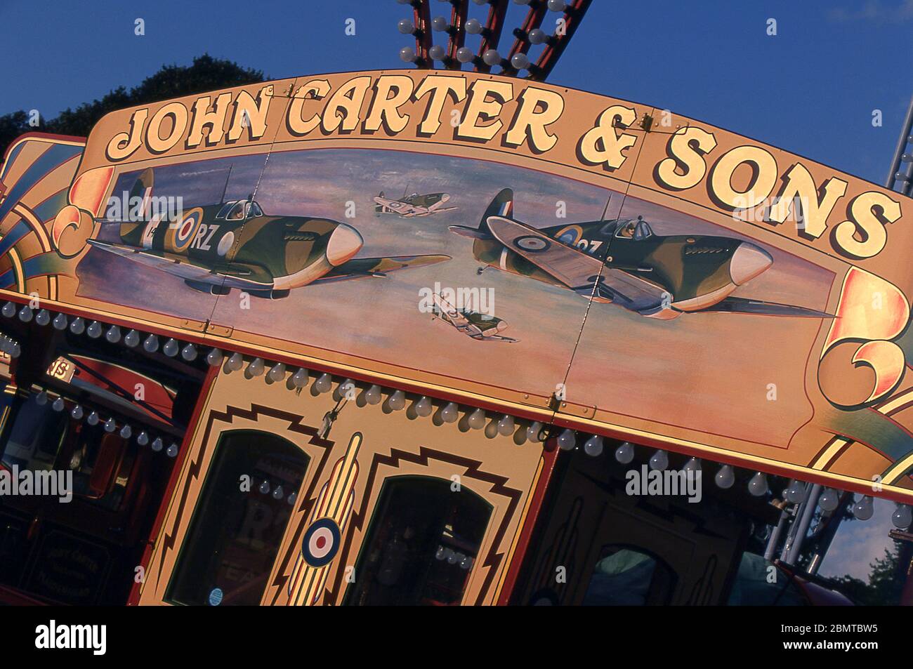 Vintage fun fair art at John Carter & Sons Steam fair Stock Photo