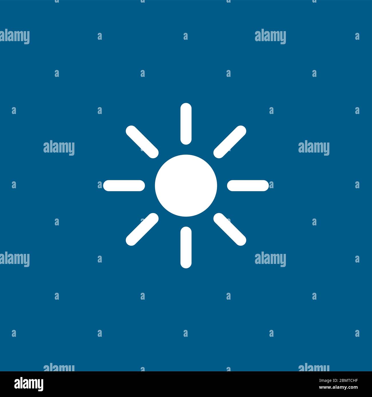 Sun Icon On Blue Background. Blue Flat Style Vector Illustration Stock ...