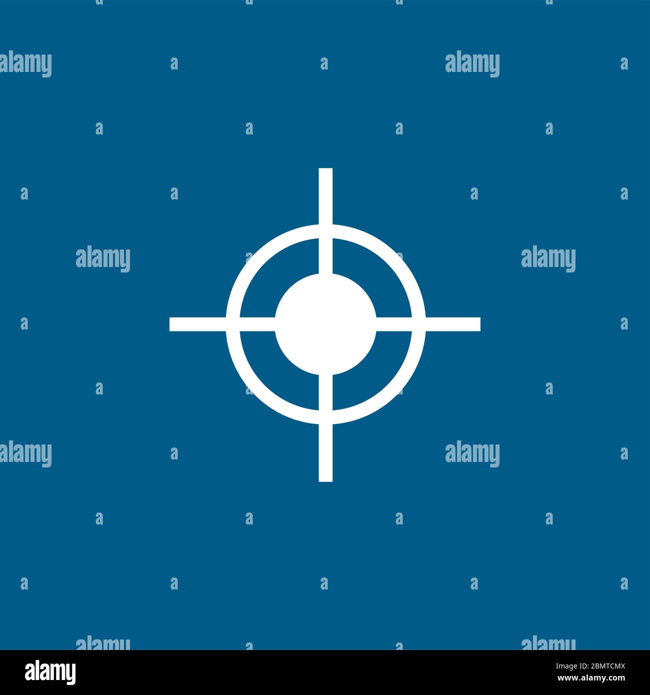 Target Icon On Blue Background. Blue Flat Style Vector Illustration ...