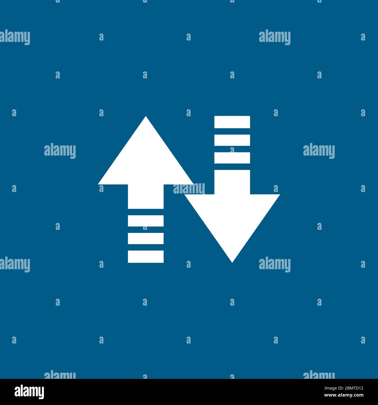 Up-Down Arrow Icon On Blue Background. Blue Flat Style Vector ...