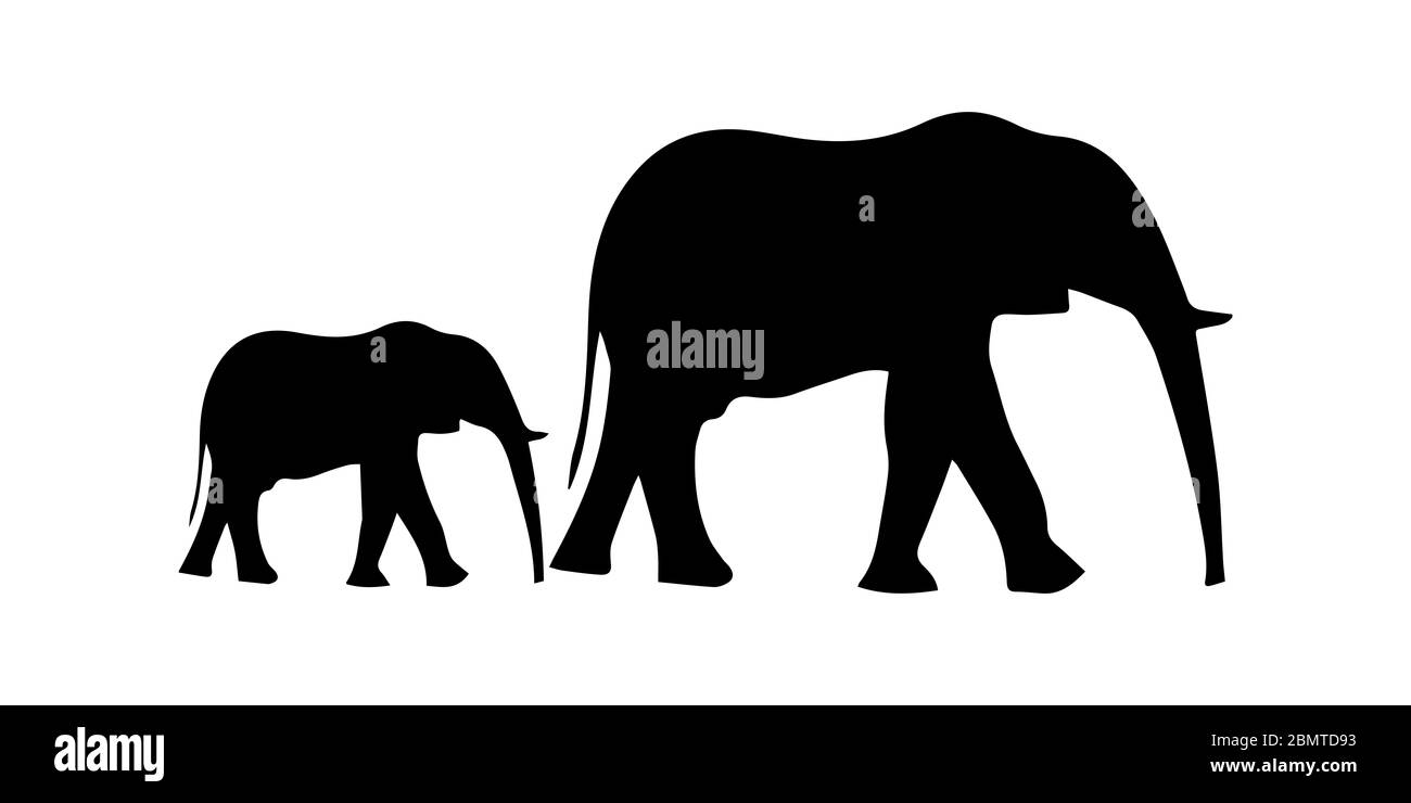 Elephant Silhouette Black and White Stock Photos & Images Alamy