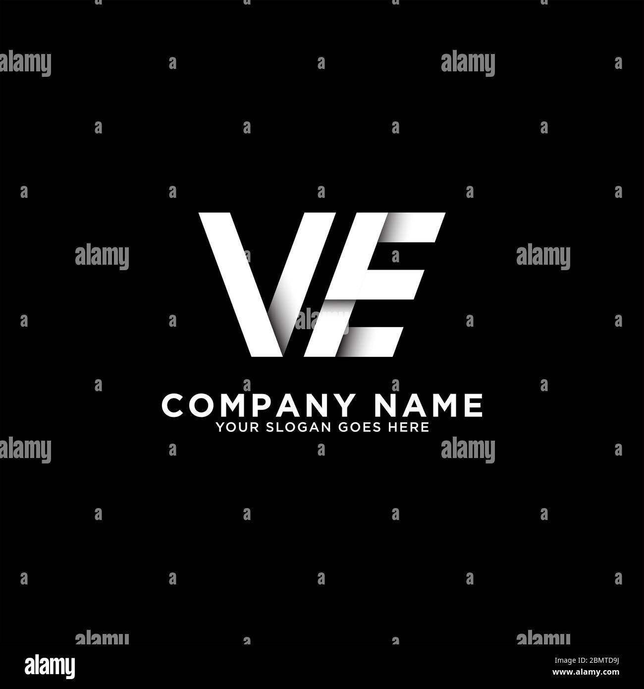 VE letter logo designs, clean and clever logo template, initial logo inspirations Stock Vector