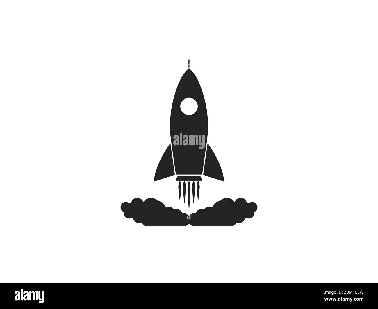 Launch, rocket, startup icon. Vector illustration, flat design. Stock Vector