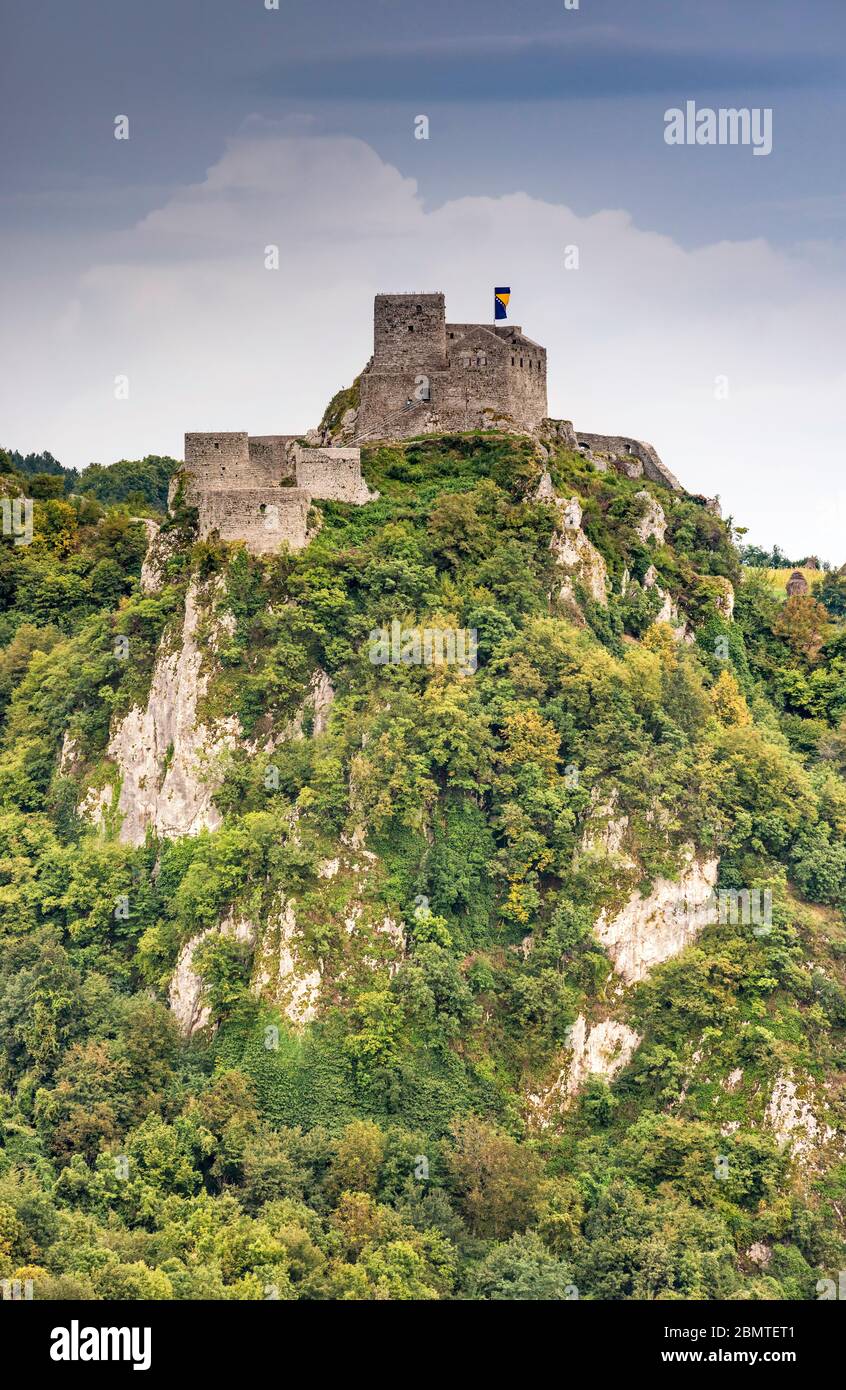 Srebrenik Fortress, Tuzla Canton, Bosnia and Herzegovina, Southeastern Europe Stock Photo