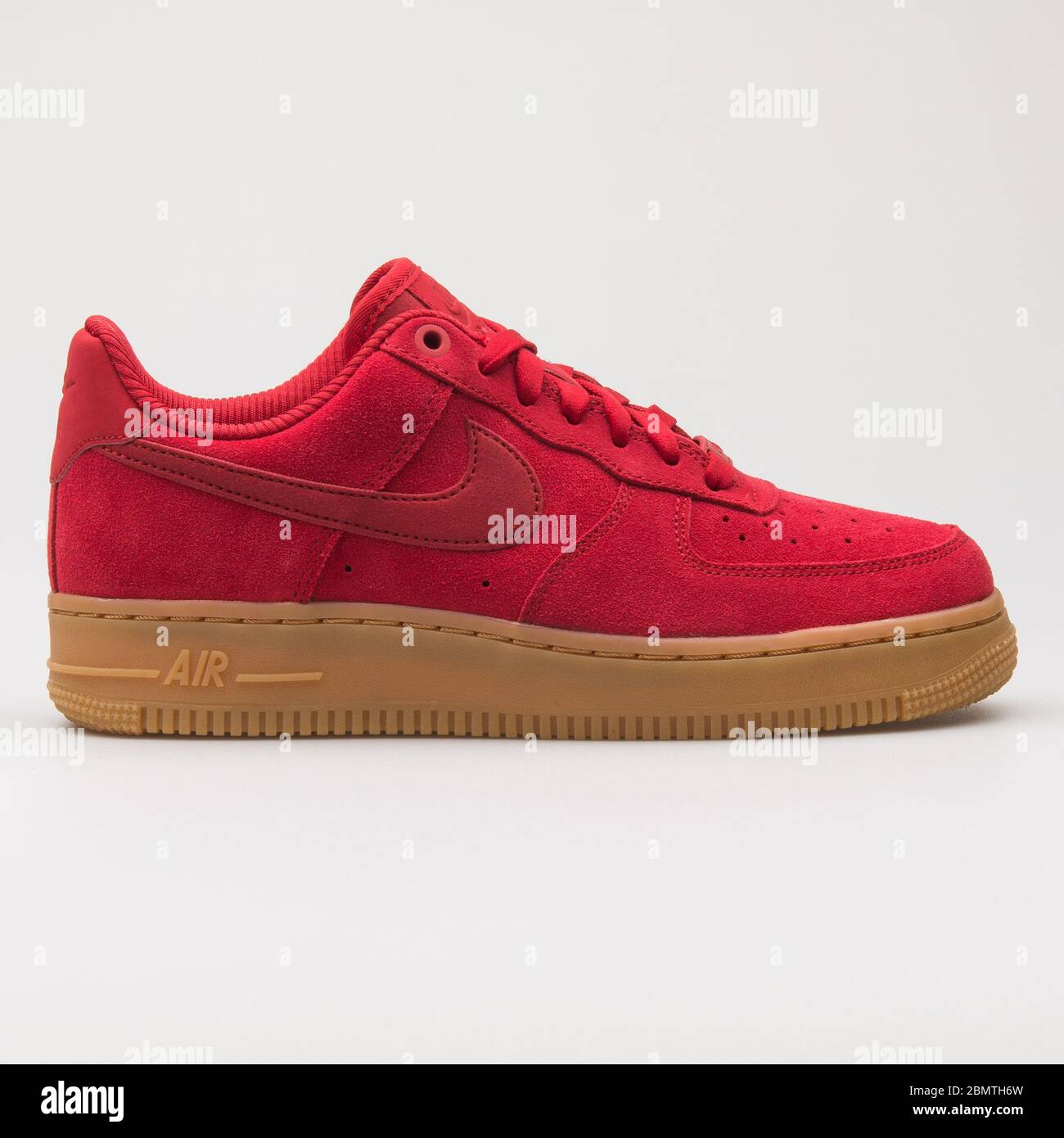 VIENNA, AUSTRIA - JANUARY 12, 2018: Nike Air Force 1 07 Suede red and brown  sneaker on white background Stock Photo - Alamy