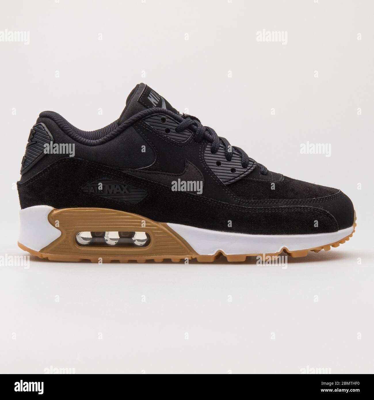 VIENNA, AUSTRIA - JANUARY 12, 2018: Nike Air Max 90 Suede black and brown  sneaker on white background Stock Photo - Alamy