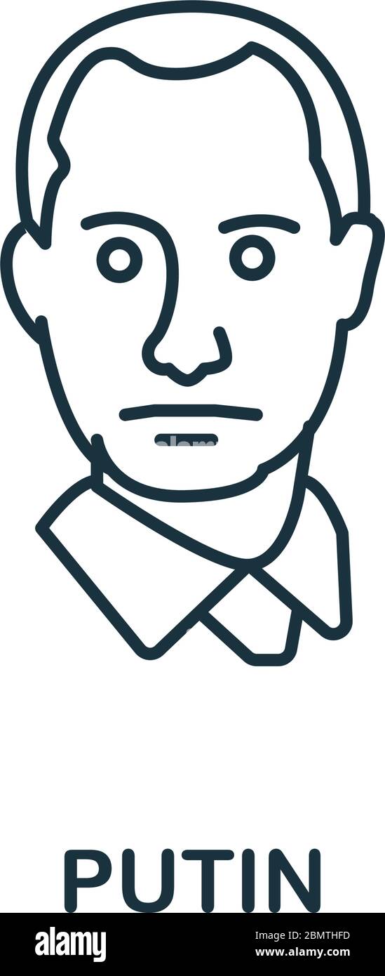 Putin icon from russia collection. Simple line Putin icon for templates, web design and infographics Stock Vector