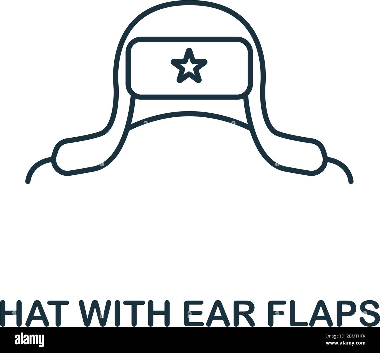 Hat With Ear Flaps icon from russia collection. Simple line Hat With ...