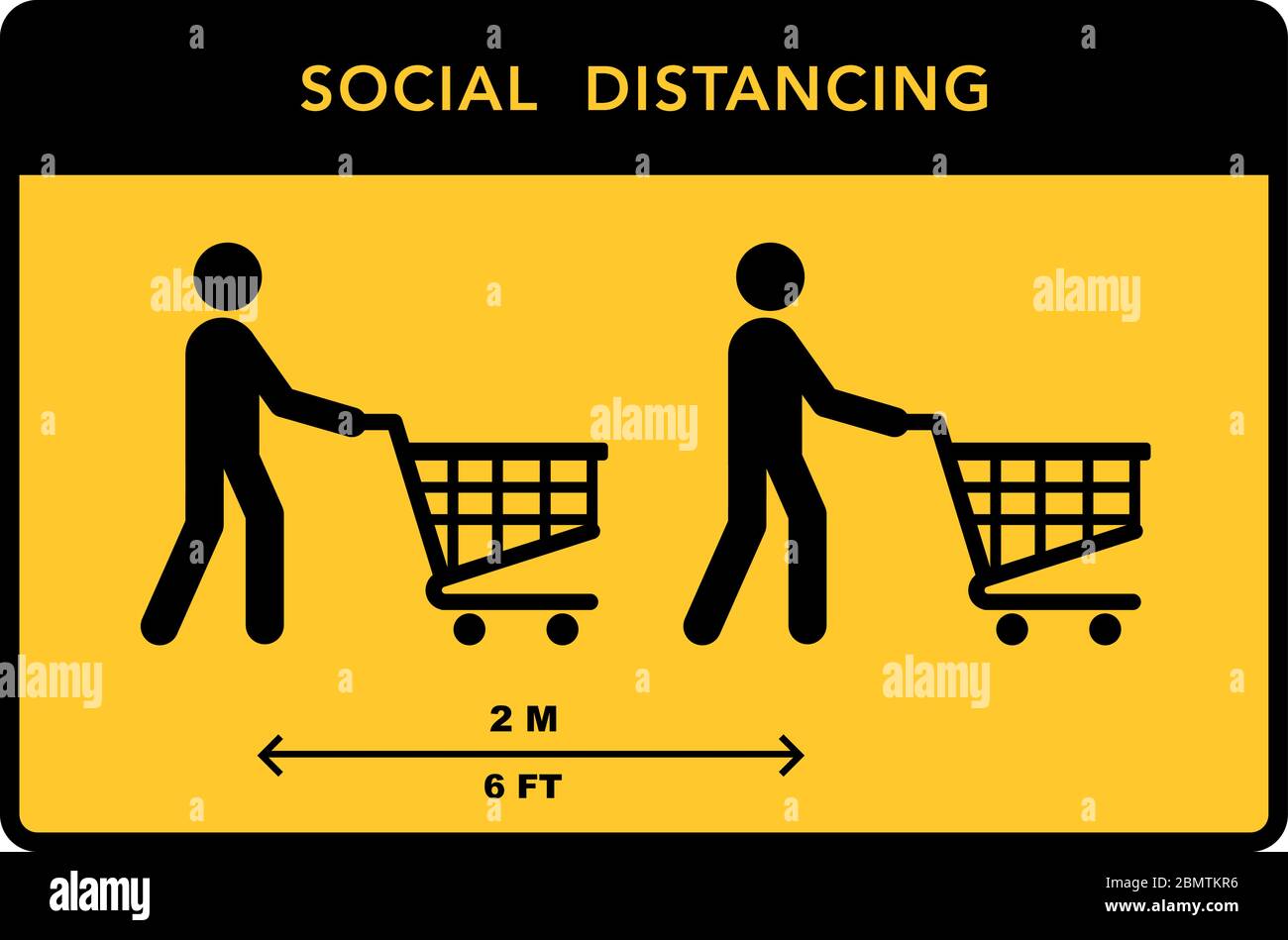 Social distancing banner. Keep the 2 meter distance. Coronovirus epidemic protective. Vector illustration Stock Vector