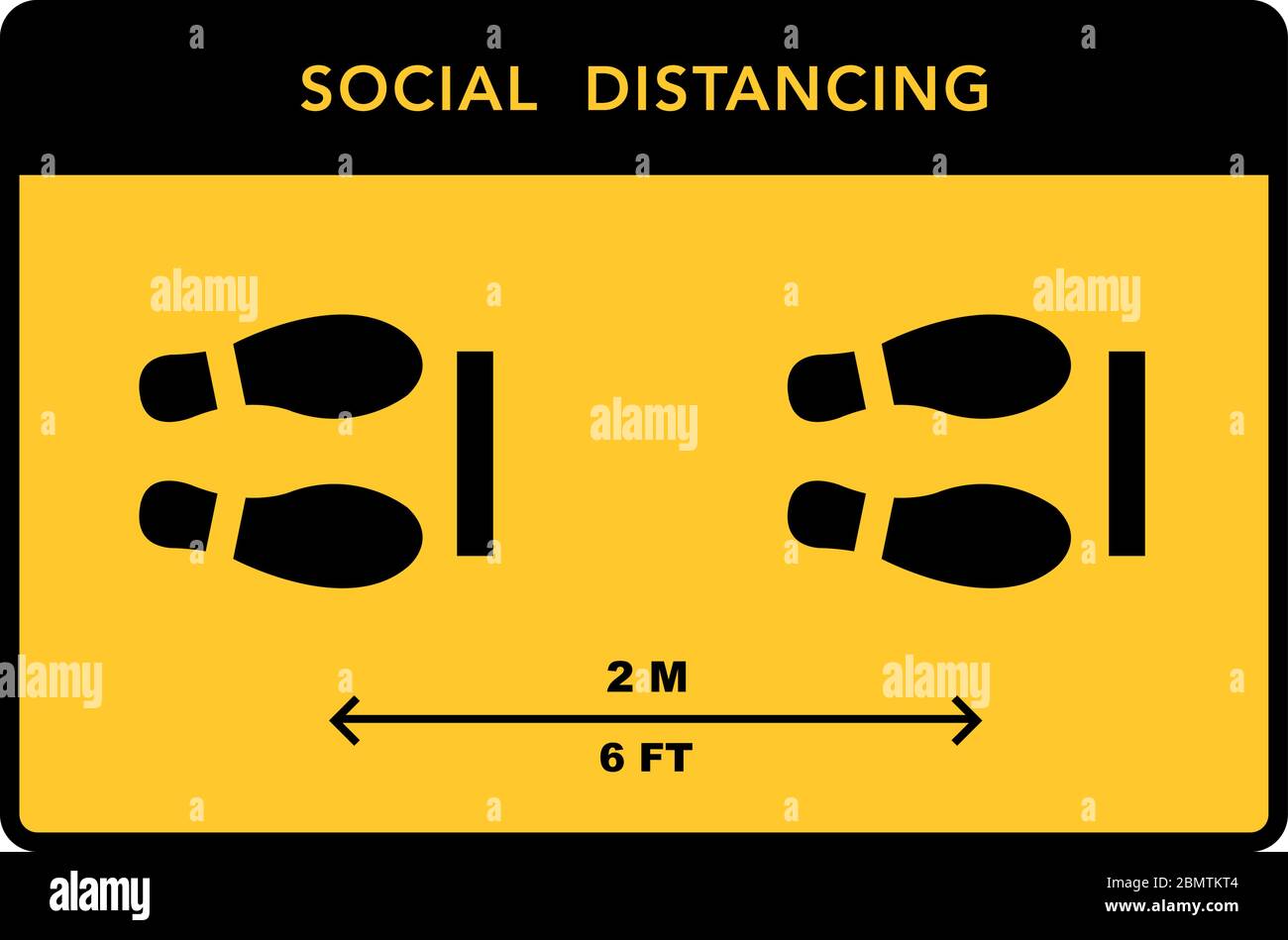 Social distancing banner. Keep the 2 meter distance. Coronovirus epidemic protective. Vector illustration Stock Vector