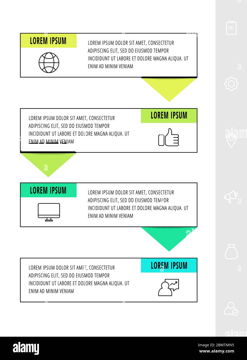 Vector infographics design template with arrows. Four steps. Modern ...