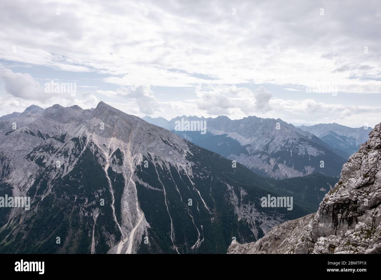 European Alpine panorama on a summer day Stock Photo - Alamy