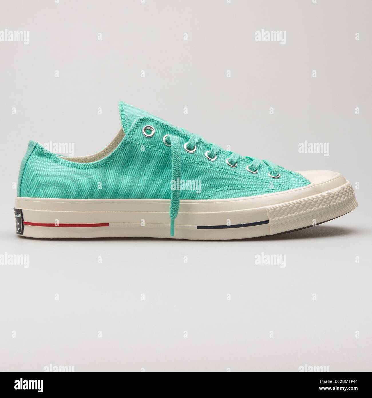 VIENNA, AUSTRIA - FEBRUARY 19, 2018: Converse Chuck Taylor All Star 70 OX  mint green and white sneaker on white background Stock Photo - Alamy