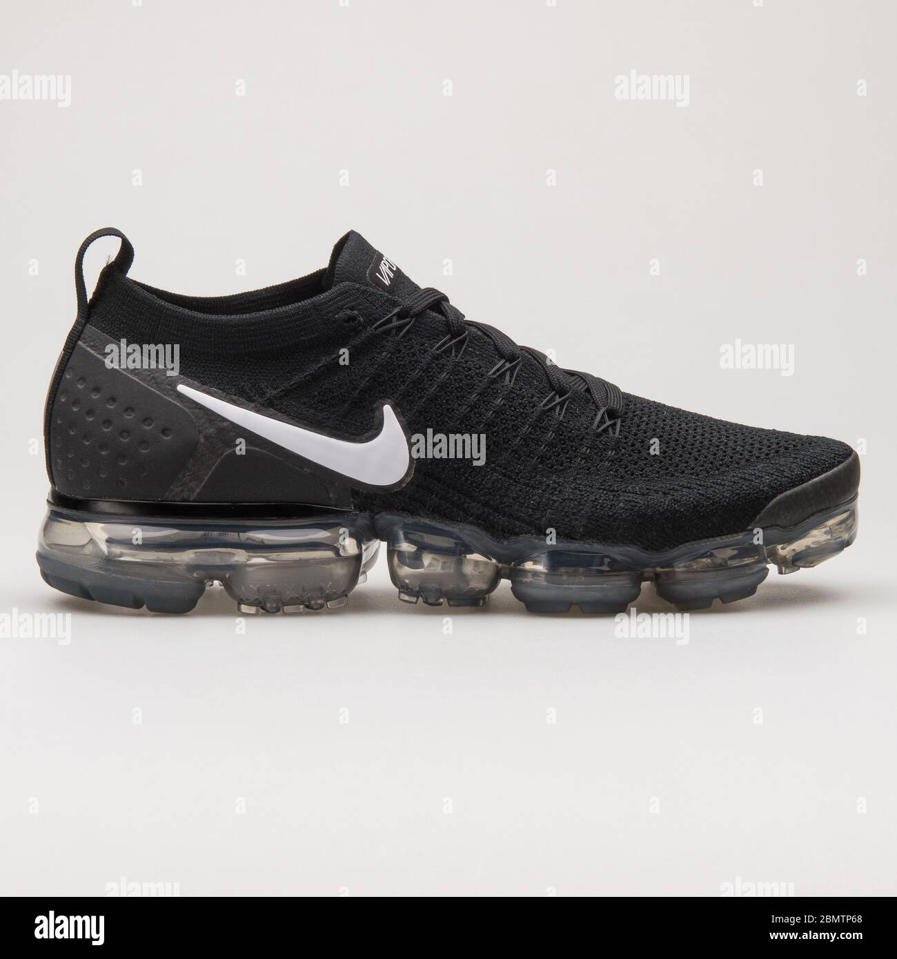 VIENNA, AUSTRIA - FEBRUARY 19, 2018: Nike Air Vapormax Flyknit 2 black and  grey sneaker on white background Stock Photo - Alamy