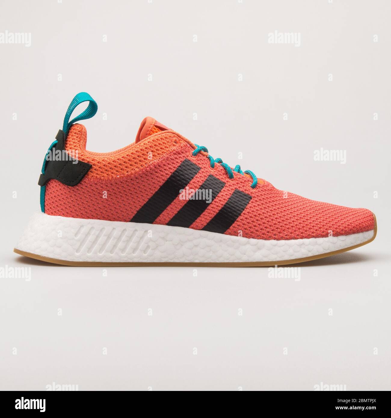 VIENNA, AUSTRIA - FEBRUARY 19, 2018: Adidas NMD R2 Summer coral sneaker on  white background Stock Photo - Alamy