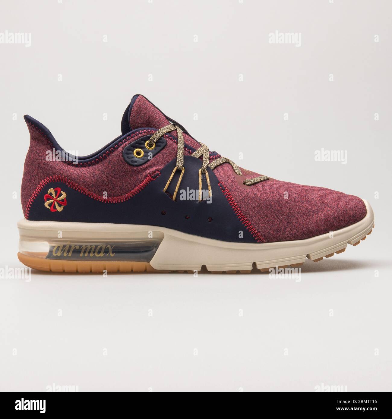 VIENNA, AUSTRIA - JUNE 14, 2018: Nike Air Max Sequent 3 Premium VST red,  obsidian and beige sneaker on white background Stock Photo - Alamy