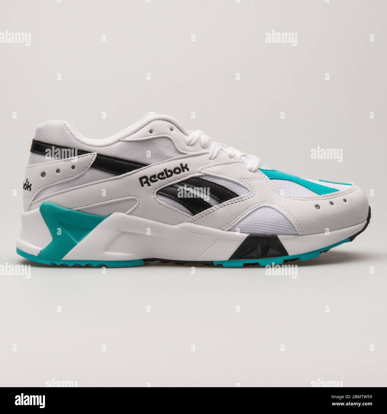 VIENNA, AUSTRIA - JUNE 14, 2018: Reebok Aztrek white, teal and black  sneaker on white background Stock Photo - Alamy