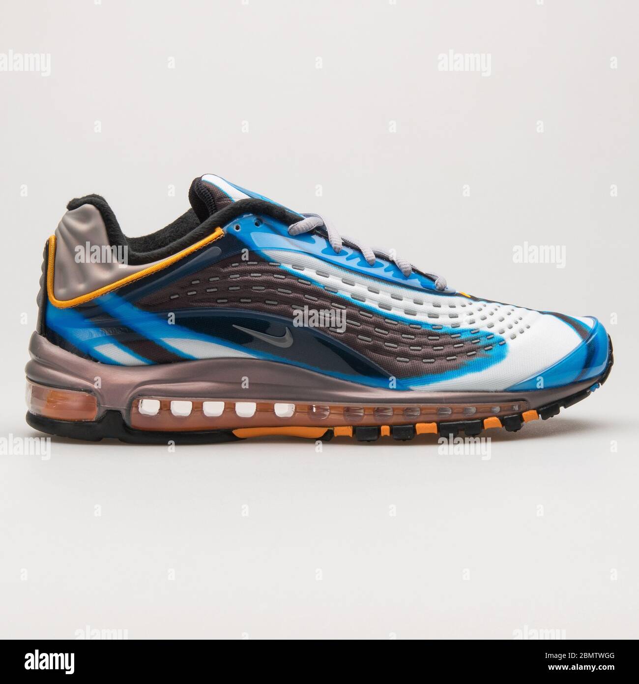 VIENNA AUSTRIA JUNE 14 2018 Nike Air Max Deluxe blue grey brown and white sneaker on white background Stock Photo Alamy