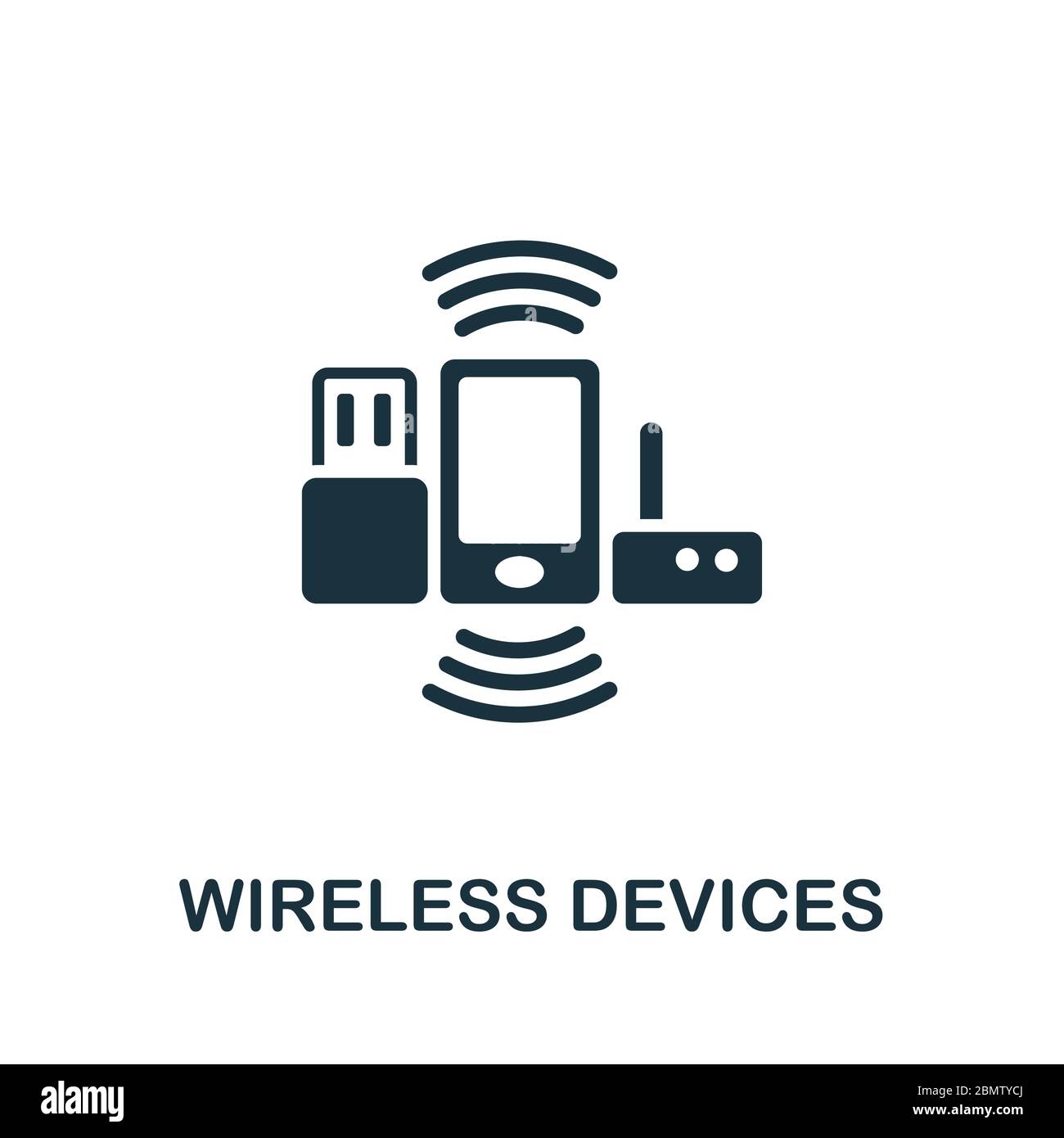 Wireless Devices icon. Simple line element Wireless Devices symbol for templates, web design and infographics Stock Vector