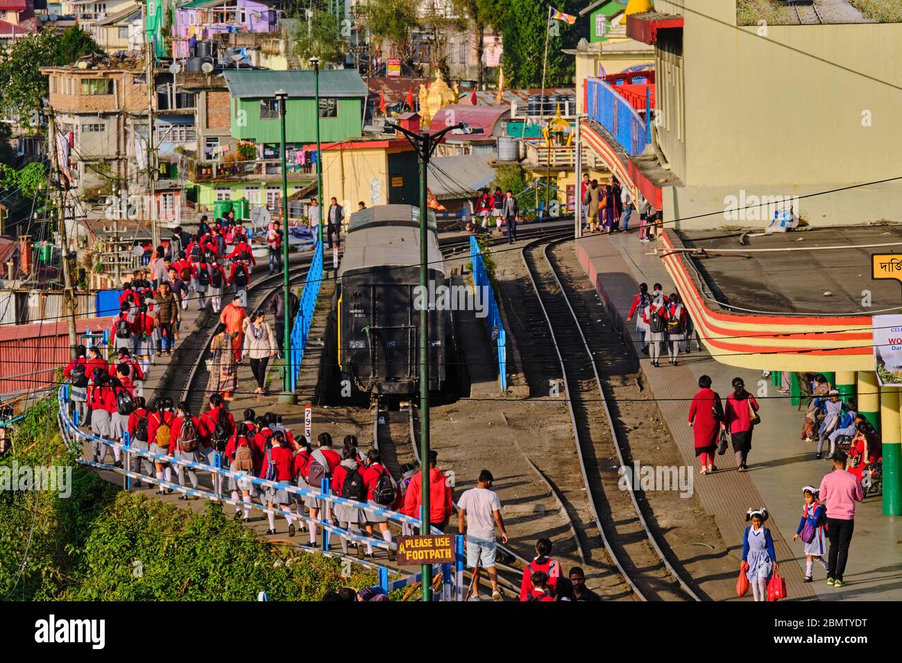 India, West Bengal, Darjeeling, train station for the toy train from Darjeeling Himalayan