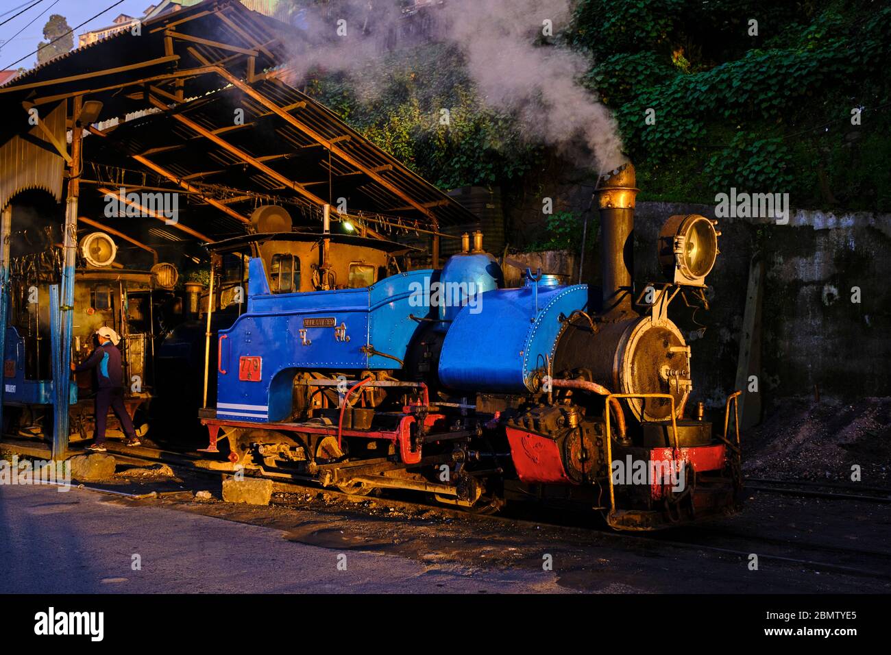 India, West Bengal, Darjeeling, train station for the toy train from Darjeeling Himalayan