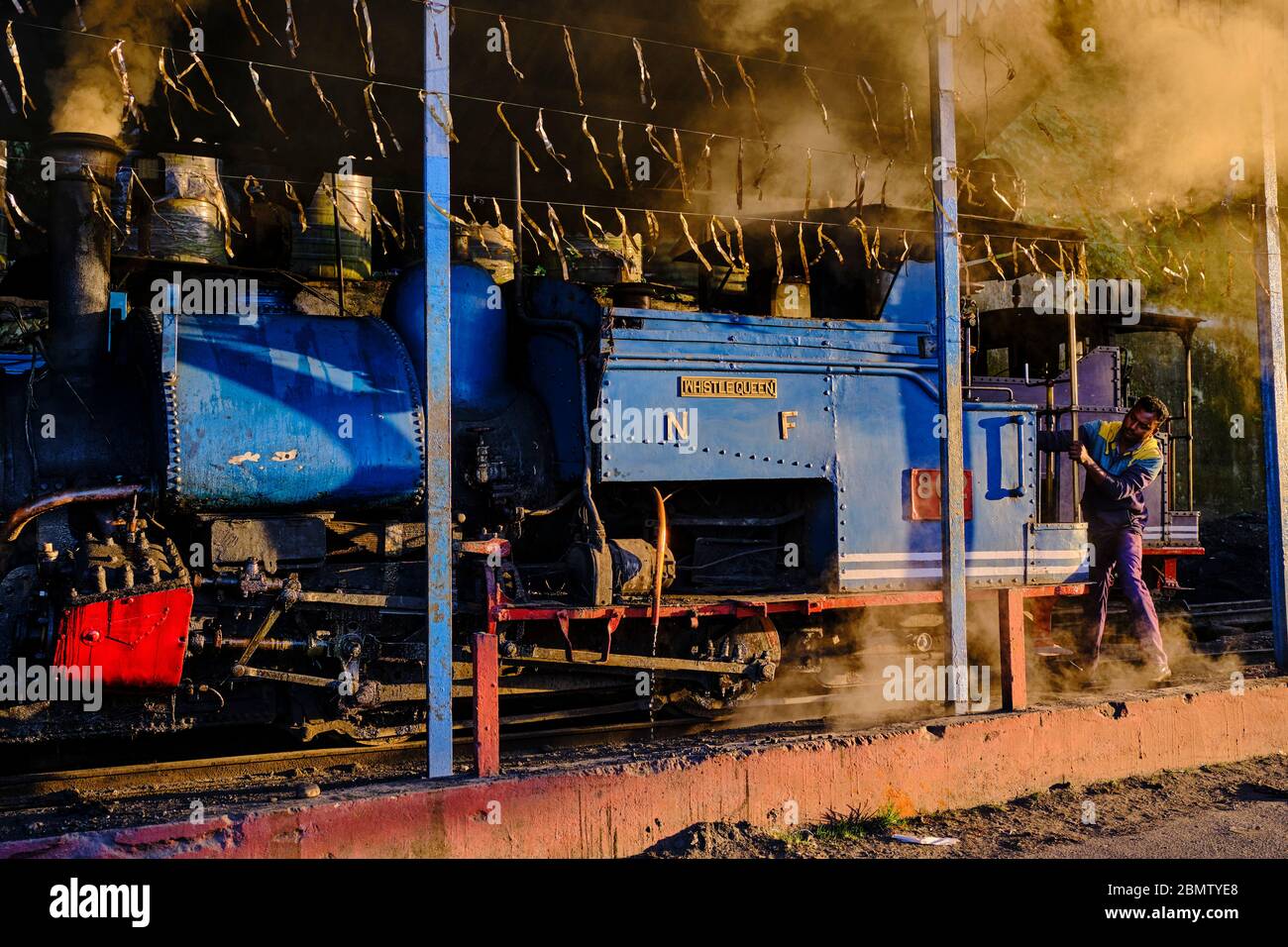 India, West Bengal, Darjeeling, train station for the toy train from Darjeeling Himalayan