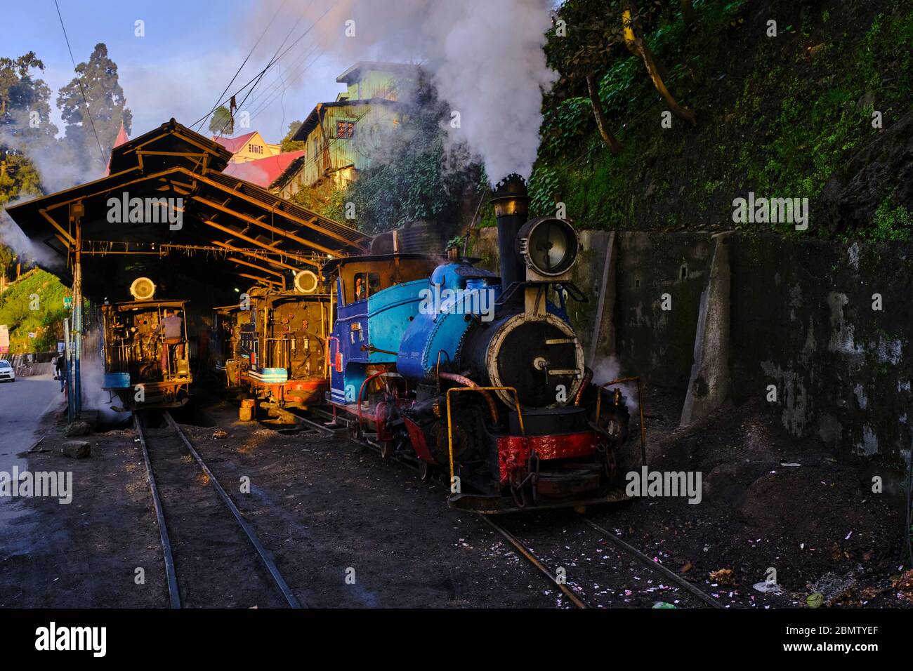 India, West Bengal, Darjeeling, train station for the toy train from Darjeeling Himalayan