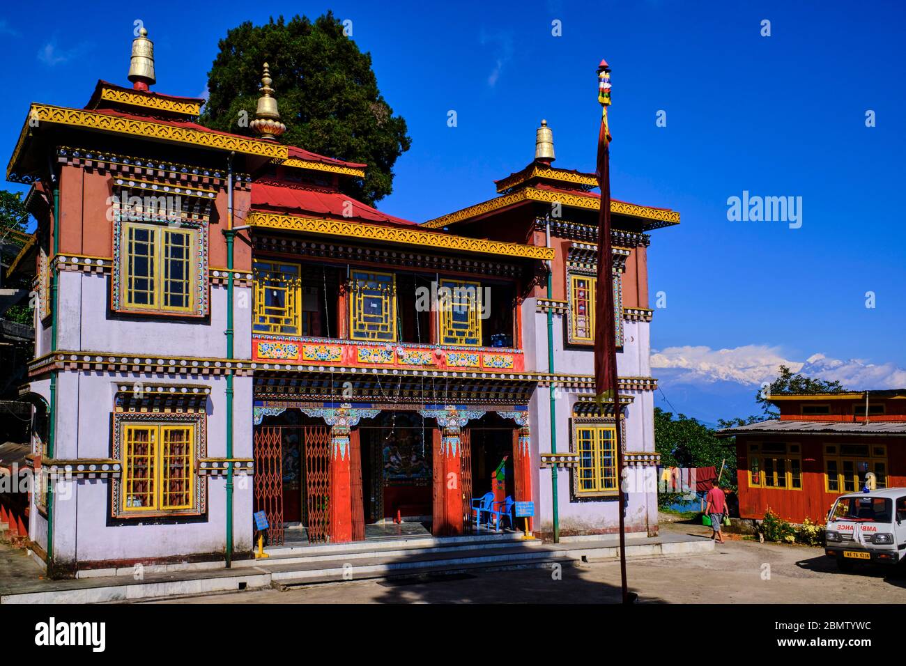 India, West Bengal, Darjeeling, Bhutia Busty Monastery (Gompa in tibetan) Stock Photo