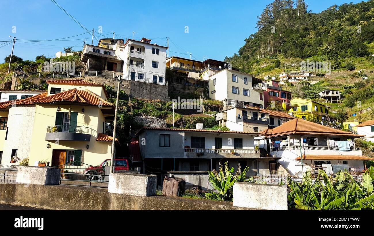 Houses on the slope of a village Stock Photo