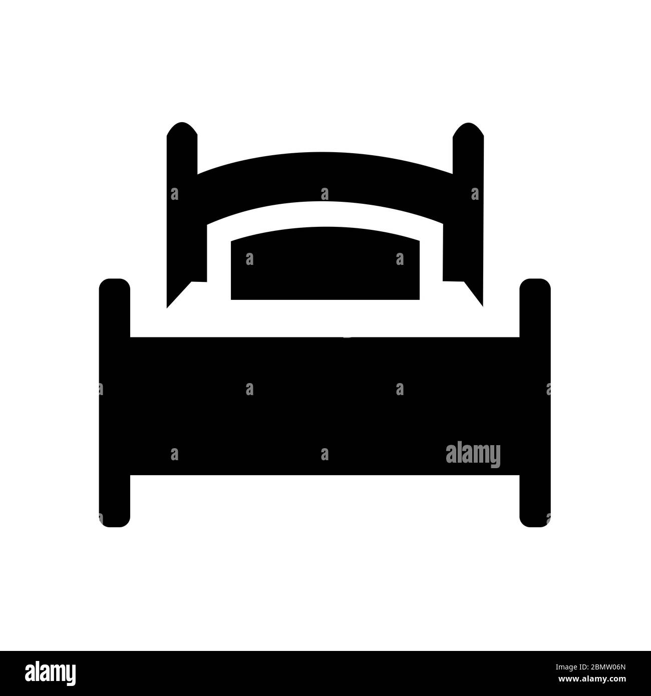 Black Bed Over White Background Stock Photo