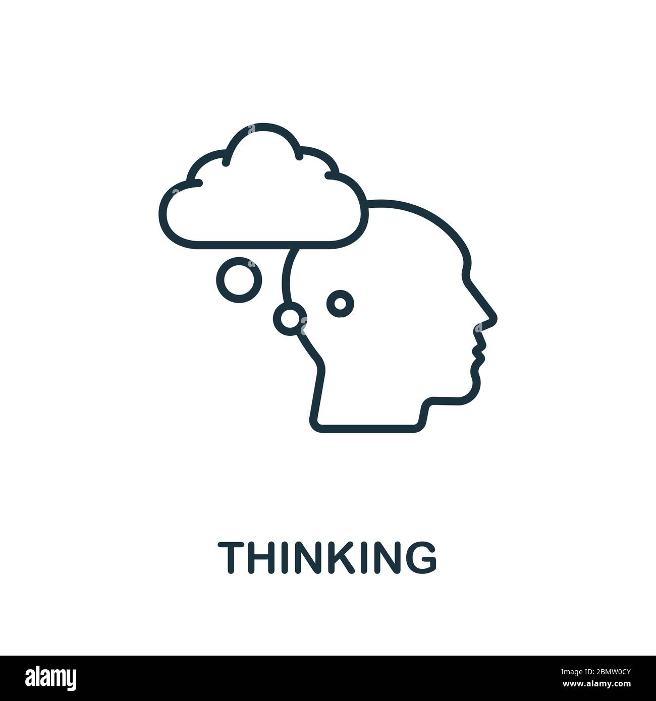 Thinking icon from business training collection. Simple line Thinking ...