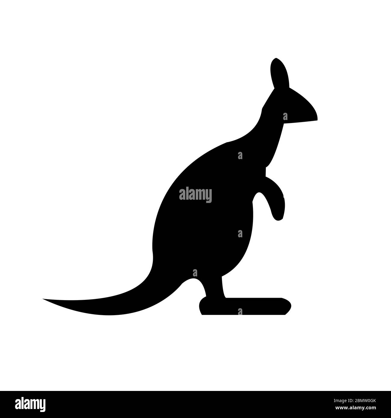 Kangaroo Skyline on White Background Stock Photo