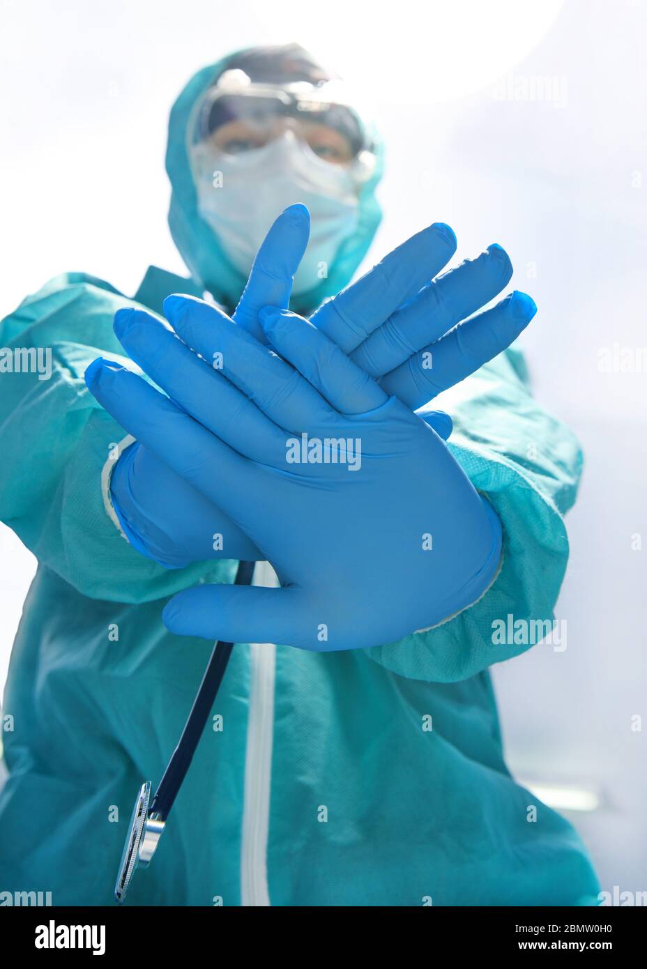 Giving first medical help in hospital. Doctors give resuscitation to patient in the emergency