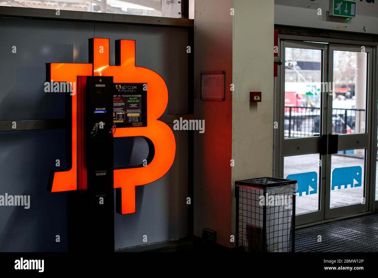 An ATM machine to buy and sell bitcoin by Bitcoin Embassy stands in the  Elephant and Castle shopping centre in London, United Kingdom on February  11, 2019 Stock Photo - Alamy