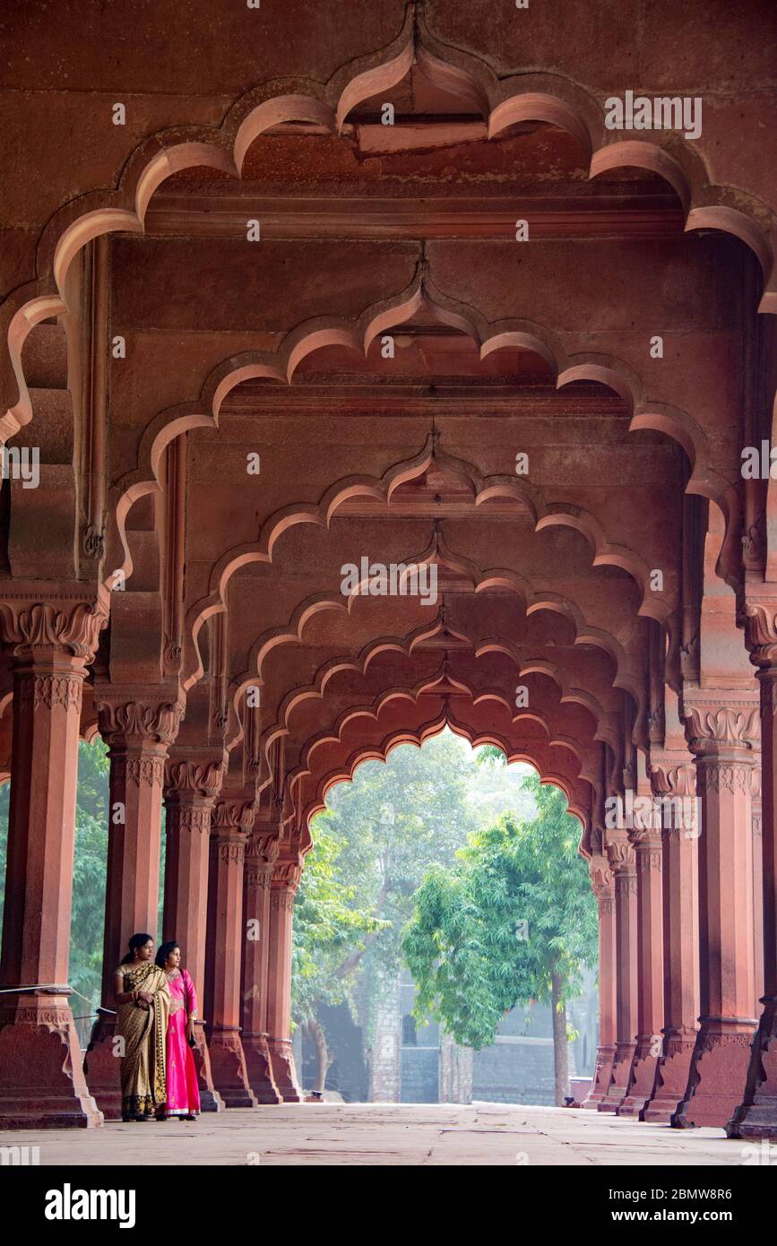 Diwan-i-Aam  Red Fort Delhi India Stock Photo