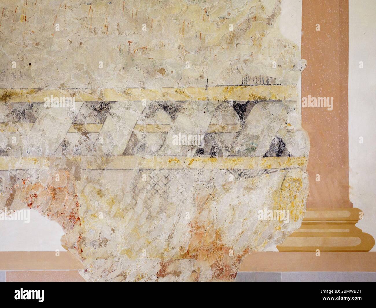 Kloster Lorsch, Königshalle, Fresken innen, UNESCO Weltkulturerbe, Hessen, Deutschland | Lorsch Abbey, King's Hall, interior, a UNESCO World Heritage Stock Photo
