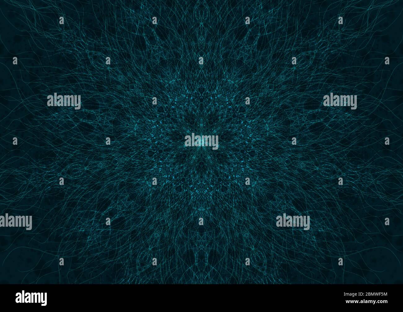 Dark background with blue shining chaotics paths. Stock Photo